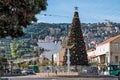 HAIFA, ISRAEL- DECEMBER 18, 2017: Christmas tree on Ben Gurion S