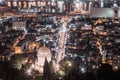 View of the festively decorated for the celebration of Christmas the Downtown from Mount Carmel in Haifa in Israel