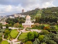 Aerial view of Bahai Garden and Bahai Temple in Haifa, Israel Royalty Free Stock Photo