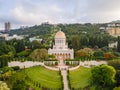 Aerial view of Bahai Garden and Bahai Temple in Haifa, Israel Royalty Free Stock Photo