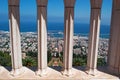 Haifa, Israel, Middle East, skyline, Mediterranean Sea, gardens, Bahai, arch, columns Royalty Free Stock Photo