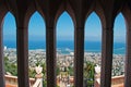 Haifa, Israel, Middle East, skyline, Mediterranea Sea, gardens, Bahai, arch, columns Royalty Free Stock Photo