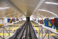 HAIFA, ISRAEL - OCTOBER 24, 2018: The Carmelit an underground funicular railway, one of the smallest subway in the world, only