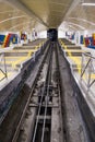 HAIFA, ISRAEL - OCTOBER 24, 2018: The Carmelit an underground funicular railway, one of the smallest subway in the world, only