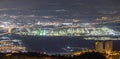 The Haifa metropolitan area, Industrial Zone of Haifa At Night,  Israel Royalty Free Stock Photo