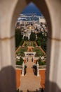 Bahai suspended gardens seen from above, Haifa.