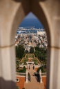 Bahai suspended gardens seen from above, Haifa.