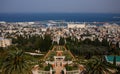 Bahai suspended gardens seen from above, Haifa.