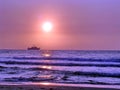 Haifa view of warship and sunset October 2006