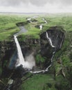 Haifoss waterfall in Iceland Royalty Free Stock Photo