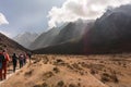 Haiking at Yala Velley. Langtang National Park Royalty Free Stock Photo