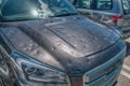 Hail damage to car Royalty Free Stock Photo