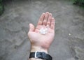 Hail in hand Royalty Free Stock Photo