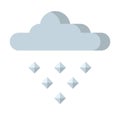 Hail icon. Gray cloud, falling ice from the sky