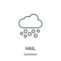 hail icon vector from geography collection. Thin line hail outline icon vector illustration