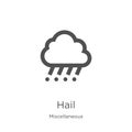 hail icon vector from miscellaneous collection. Thin line hail outline icon vector illustration. Outline, thin line hail icon for