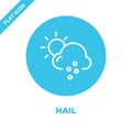 hail icon vector from weather collection. Thin line hail outline icon vector illustration. Linear symbol for use on web and