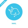hail icon vector from weather collection. Thin line hail outline icon vector illustration. Linear symbol for use on web and