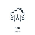 hail icon vector from weather collection. Thin line hail outline icon vector illustration
