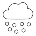 Hail line icon, weather and meteorology, cloud sign, vector graphics, a linear pattern on a white background.