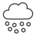 Hail line icon, weather and meteorology, cloud sign, vector graphics, a linear pattern on a white background.