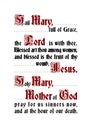 The Hail Mary christian catholic prayer text lettering