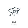 Hail outline vector icon. Thin line black hail icon, flat vector simple element illustration from editable weather concept