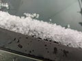 Hail Stones on a car Royalty Free Stock Photo