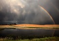 Hail Storm and Rainbow Royalty Free Stock Photo