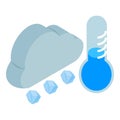 Hailstone icon, isometric style Royalty Free Stock Photo