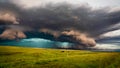 Hailstorm with dramatic storm clouds