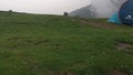 Hailstorm and rain on dhauladhar mountains