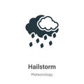 Hailstorm vector icon on white background. Flat vector hailstorm icon symbol sign from modern meteorology collection for mobile