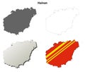 Hainan blank outline map set