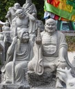 The Chinese sculpture in the garden of the temple