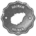 Hainan map vintage stamp.