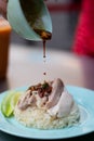 Hainanese chicken rice Royalty Free Stock Photo