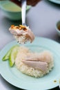 Hainanese chicken rice Royalty Free Stock Photo