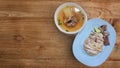 Hainanese chicken rice or steamed chicken rice - Asian food style