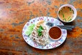 Hainanese chicken rice , Thai foot. Royalty Free Stock Photo