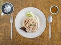 Hainanese chicken rice. Royalty Free Stock Photo