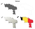 Hainaut outline map set - Belgian version