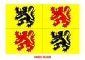 Hainaut Flag Vector Illustration on White Background. Provinces Flags of Belgium