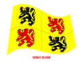Hainaut Flag Waving Vector Illustration on White Background. Provinces Flags of Belgium