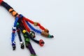 Hair accessory knitted with colored threads Royalty Free Stock Photo