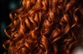 Hair Background Curly Auburn Shiny Beautiful Well. Generative AI