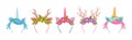 Hair Band and Headband with Decorative Flower, Horn and Antlers Vector Set
