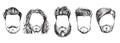 Hair and Beards, Fashion Vector Illustration Set