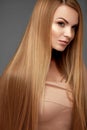 Hair Beauty. Beautiful Woman With Healthy Long Straight Hair Royalty Free Stock Photo