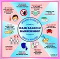 Hair beauty salon new rules poster or public health practices for covid-19 or health and safety protocols or new normal lifestyle
